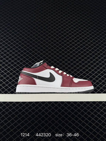 Jordan Air Jordan 1 Low White Black Burgundy EU 36-46 Sneaker - Unisex (BS-80061)