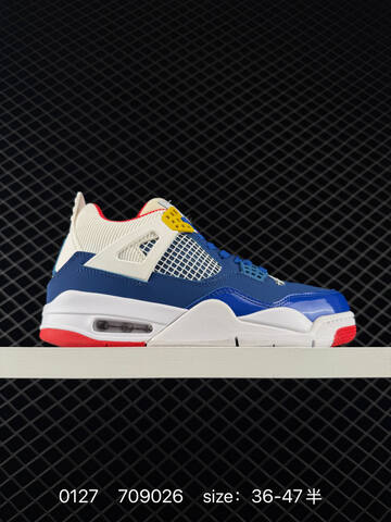 Jordan Air Jordan 4 Retro Black Blue Red Grey EU 36-47 Basketball Shoe - Unisex (BS-79755)