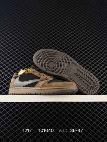 Jordan Air Jordan 1 Low OG SP Travis Scott Black Brown Dark Grey Red EU 36-47 Sneaker - Unisex (BS-80047)
