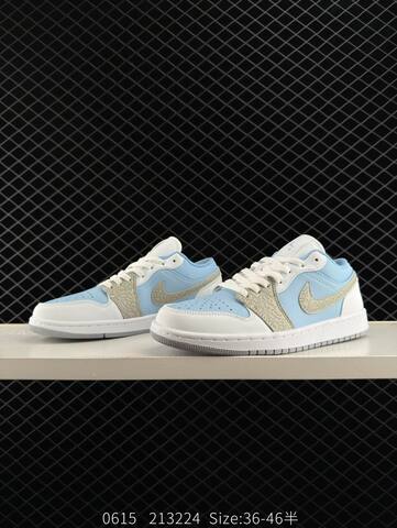 Jordan Air Jordan 1 Low Light Blue White Grey EU 36-46 Sneaker - Unisex (BS-81195)