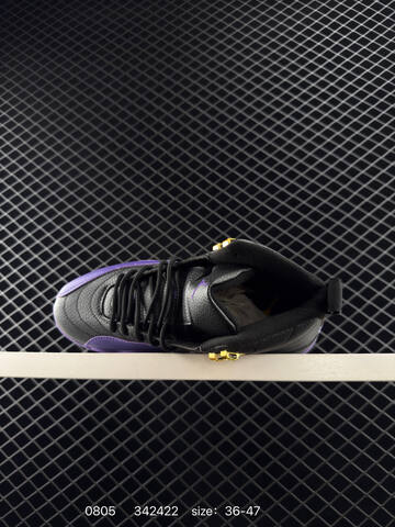 Jordan Air Jordan 12 Retro Melo Black Purple Gold EU 36-47 Basketball Shoe - Unisex (BS-80966)