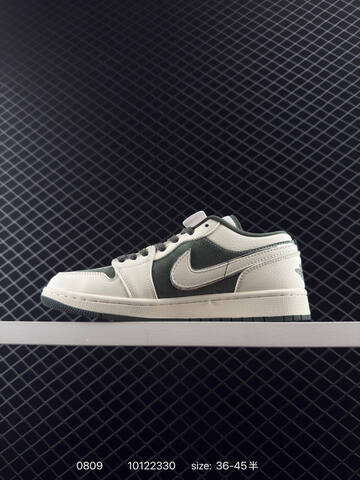 Jordan Air Jordan 1 Low Sail Dark Green Silver EU 36-45 Sneaker - Unisex (BS-80946)