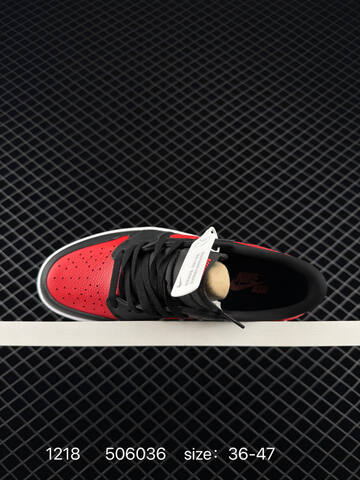 Jordan Air Jordan 1 Retro Low Bred Black Red White EU 36-47 Sneaker - Unisex (BS-80037)