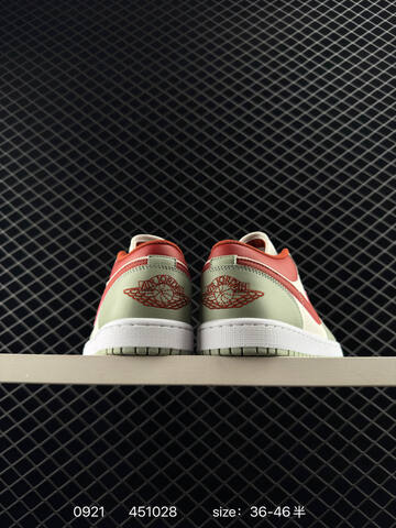 Jordan Air Jordan 1 Low Sail Light Green Red White EU 36-46 Sneaker - Unisex (BS-80662)