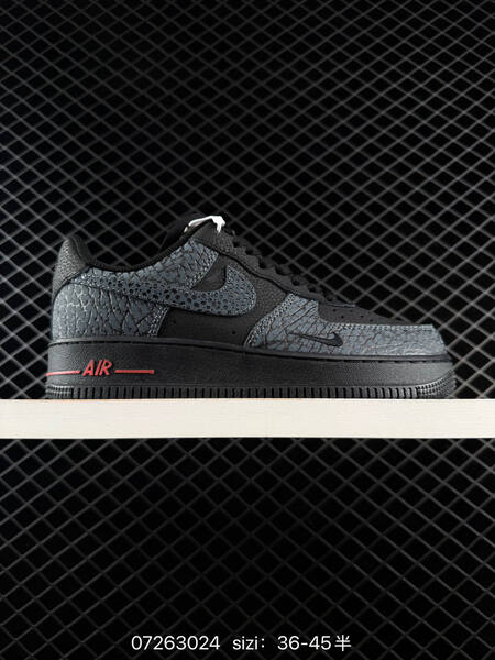 Nike Air Force 1 07 black dark grey red EU 36-45 lifestyle