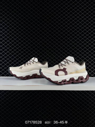 On Cloudmonster 3 Hyper Cream Maroon Taupe Black EU 36-45 Running Shoe Running Sneakers - Unisex (BS-85029)