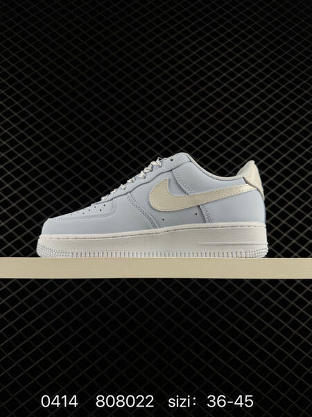 Nike Air Force 1 07 Pale blue with white Swoosh white midsole satin laces EU 36-45 lifestyle