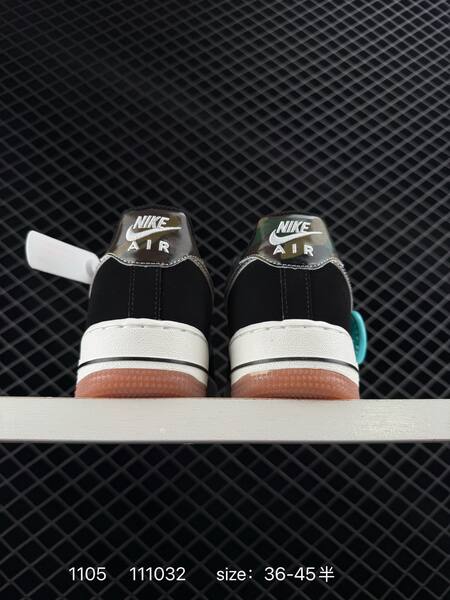 Nike Air Force 1 07 HQ1967-100 Black White with metallic silver-camo Swoosh and gum pink outsole EU 36-45 5 lifestyle