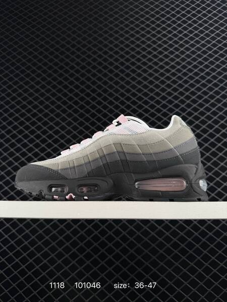 Nike Air Max 95 gray black white with pink accents 36-47 lifestyle