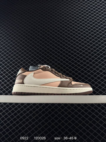 Jordan Travis Scott x Air Jordan 1 Low Reverse Mocha Supreme Brown Beige White Pink Gray EU 36-45 Sneaker - Unisex (BS-80656)