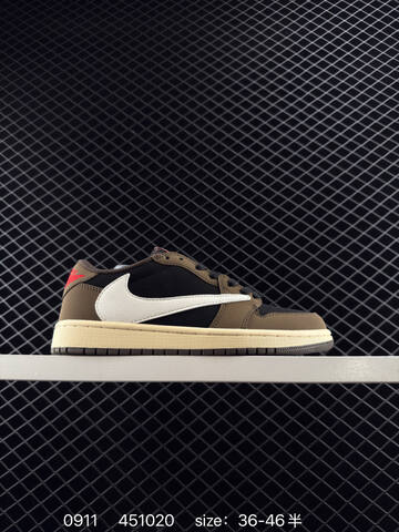 Jordan Travis Scott x Air Jordan 1 Low Reverse Mocha Beige Black EU 36-46 Sneaker - Unisex (BS-80739)