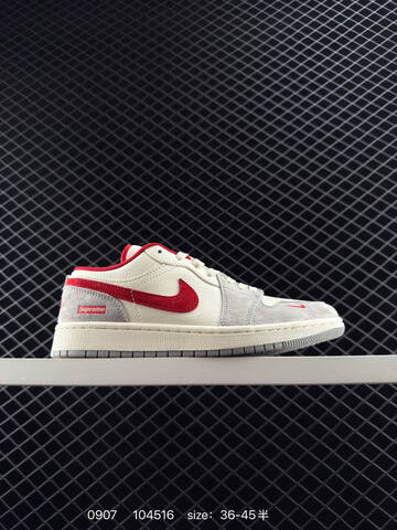 Jordan Air Jordan 1 Low Off White Grey Red EU 36-45 Sneaker - Unisex (BS-80748)