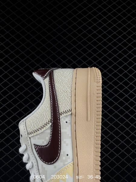 Nike Air Force 1 07 Low white beige burgundy pale yellow EU 36-45 lifestyle