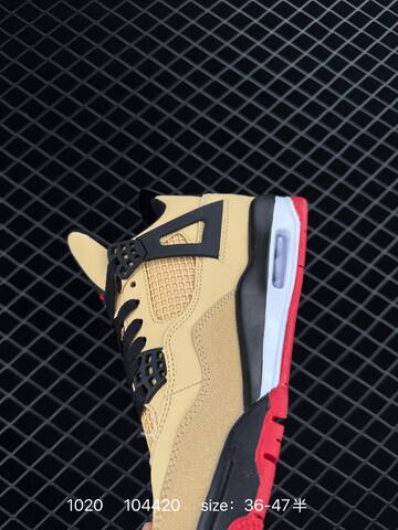 Jordan Air Jordan 4 Retro Tan Black White Red EU 36-47 Basketball Shoe - Unisex (BS-80476)