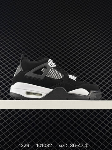 Jordan Air Jordan 4 Retro White Grey Black EU 36-47 Basketball Shoe - Unisex (BS-79951)