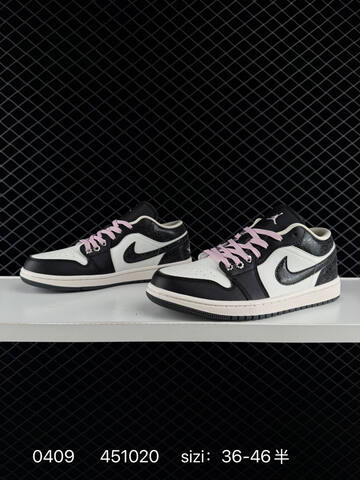 Jordan Air Jordan 1 Low Black White Light Pink Sail EU 36-46 Sneaker - Unisex (BS-79522)