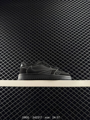 Jordan Air Jordan 1 Low Travis Scott Fragment Dark Brown Black White Cream 24-37 Sneaker - Women's (BS-80764)