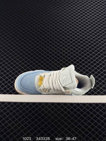 Jordan Air Jordan 4 Retro Light Blue Off White Gum Brown EU 36-47 Basketball Shoe - Unisex (BS-80456)