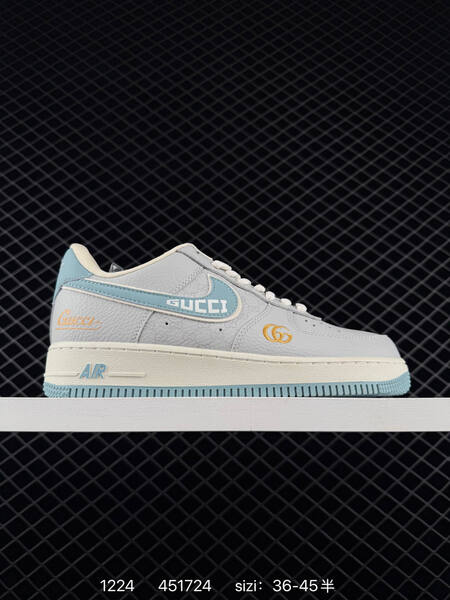 Nike Air Force 1 07 white gray green red with Louis Vuitton and Gucci-style accents 36-45 lifestyle