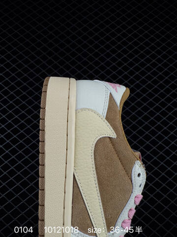 Jordan Travis Scott x Air Jordan 1 Reverse Mocha White Brown Pink Cream EU 36-45 Sneaker - Unisex (BS-79910)