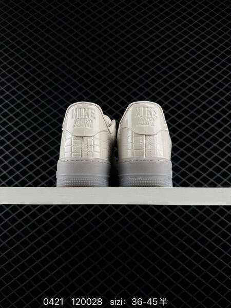 Nike Air Force 1 07 Light Bone Patent Croc with Translucent Outsole EU 36-45 half sizes available lifestyle