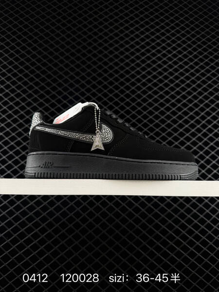 Nike Air Force 1 IQ9772-001 black with silver crystal accents EU 36-45 lifestyle