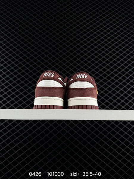 Nike Dunk Low Sail Burgundy white and brown suede with gold mini swoosh EU 35 5-40 lifestyle