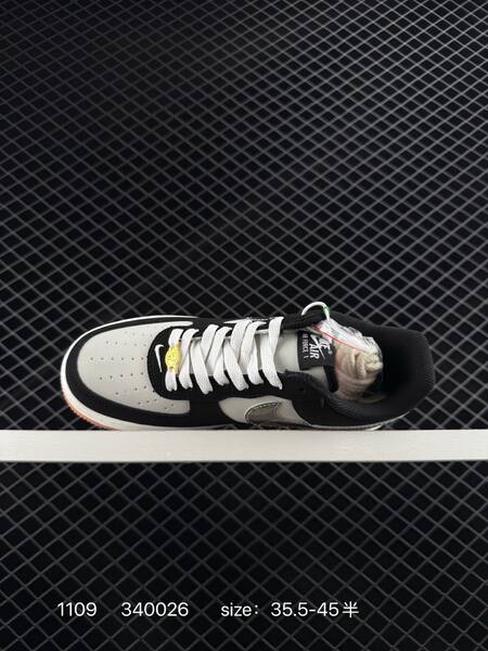Nike Air Force 1 07 black white camouflage orange 35 5-45 5 casual lifestyle