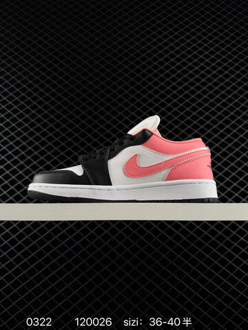 Jordan Air Jordan 1 Low Black White Pink EU 36-40 Sneaker - Unisex (BS-79631)