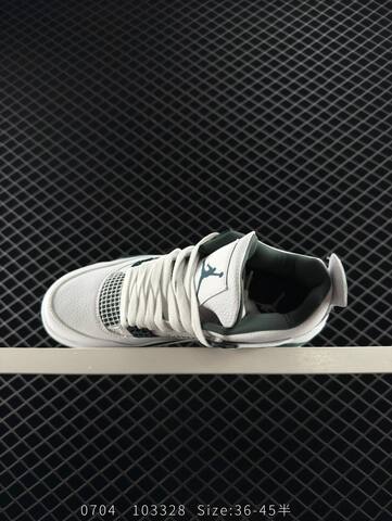 Jordan Air Jordan 4 Retro FQ8138-103 White Oxidized Green Sail Grey EU 36-45 Basketball Shoe - Unisex (BS-81103)