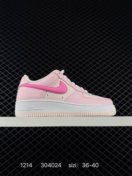 Nike Air Force 1 Low pink white with hot pink swoosh 36-40 lifestyle