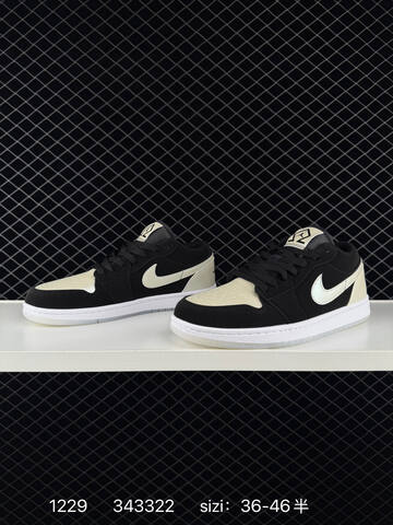 Jordan Air Jordan 1 Low Black Cream White EU 36-46 Sneaker - Unisex (BS-79950)