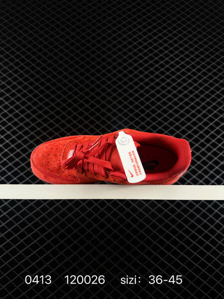 Nike Air Force 1 07 Low Triple Red suede with patent red accents EU 36-45 lifestyle