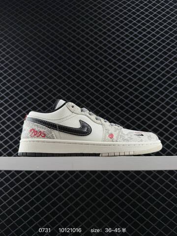 Jordan Air Jordan 1 Low Sail Grey Black Red EU 36-45 Skate Shoe - Unisex (BS-80990)