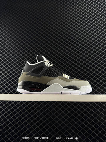 Jordan Air Jordan 4 Retro White Silver Black Olive White EU 36-48 Basketball Shoe - Unisex (BS-80579)