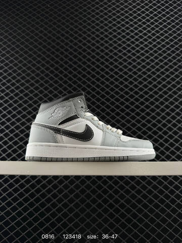 Jordan Air Jordan 1 Mid Black White Gold Light Grey EU 36-47 Basketball Shoe - Unisex (BS-80901)