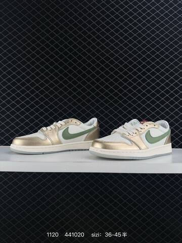 Jordan Air Jordan 1 Low Chinese New Year Sail Metallic Gold Green EU 36-45 Sneaker - Unisex (BS-80228)