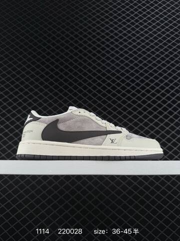 Jordan Air Jordan 1 Low OG SP Supreme Sail Black Light Brown Red EU 36-45 Skate Shoe - Unisex (BS-80277)