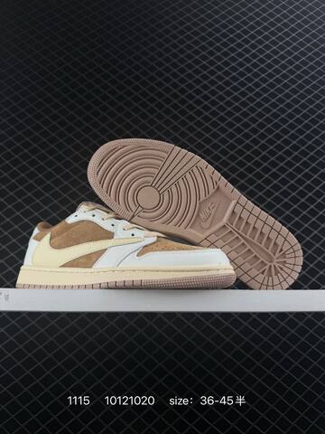 Jordan Air Jordan 1 Low Travis Scott Black Beige Cream EU 36-45 Sneaker - Unisex (BS-80274)