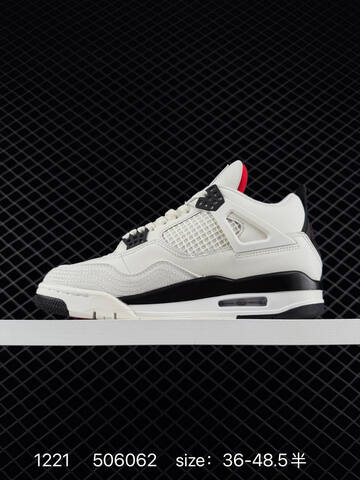 Jordan Air Jordan 4 Retro Flight Club Sail Black Red EU 36-48 5 Basketball Shoe - Unisex (BS-80014)