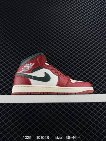 Jordan Air Jordan 1 Mid Red White Green Cream EU 36-46 Sneaker - Unisex (BS-80446)