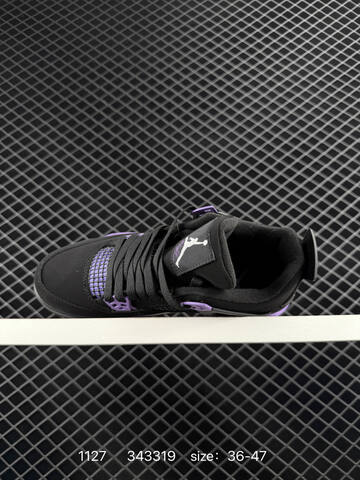 Jordan Air Jordan 4 Retro Black Purple White EU 36-47 Basketball Shoe - Unisex (BS-80170)