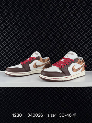 Jordan Air Jordan 1 Low CNY IQ5321-121 White Brown Red Sail Tan EU 36-46 Sneaker - Unisex (BS-79938)