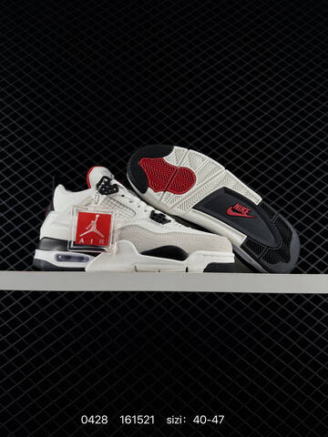AIR JORDAN 4 Air Jordan Flight Club Sail Black-University Red Lifestyle (BS-79387)