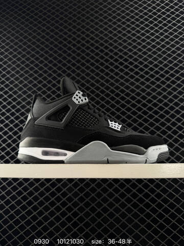 Jordan Air Jordan 4 Retro Black Grey Yellow EU 36-48 Basketball Shoe - Unisex (BS-80601)
