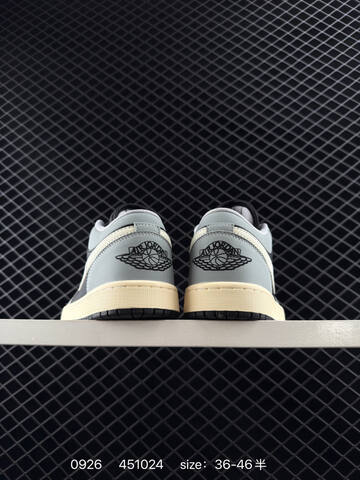 Jordan Air Jordan 1 Low Light Grey Black Cream EU 36-46 Sneaker - Unisex (BS-80628)
