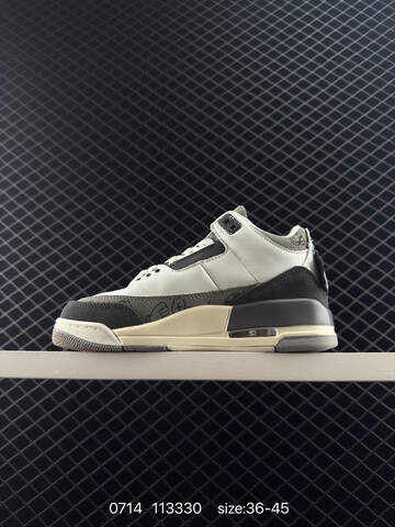 Jordan Air Jordan 3 Retro White Black Grey Beige Red EU 36-45 Basketball Shoe - Unisex (BS-81065)
