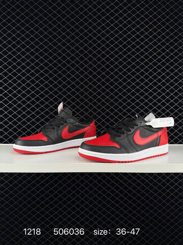 Jordan Air Jordan 1 Retro Low Bred Black Red White EU 36-47 Sneaker - Unisex (BS-80037)