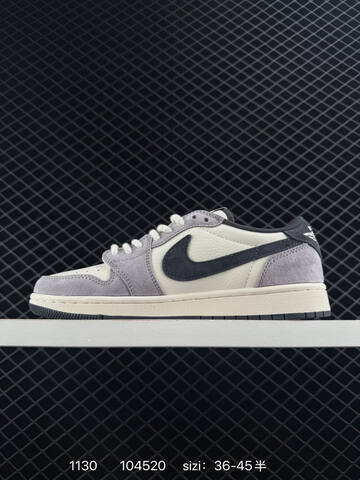 Jordan Air Jordan 1 Low Travis Scott Stussy Off White Grey Black EU 36-45 Sneaker - Unisex (BS-80145)