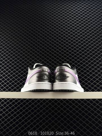 Jordan Air Jordan 1 Low White Metallic Purple Black EU 36-46 Sneaker - Unisex (BS-81231)